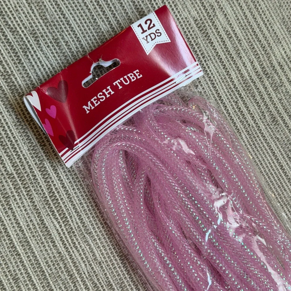 NWT Pink Mesh Tube Ribbon Decor - Hot Pink OR Bubblegum Pink